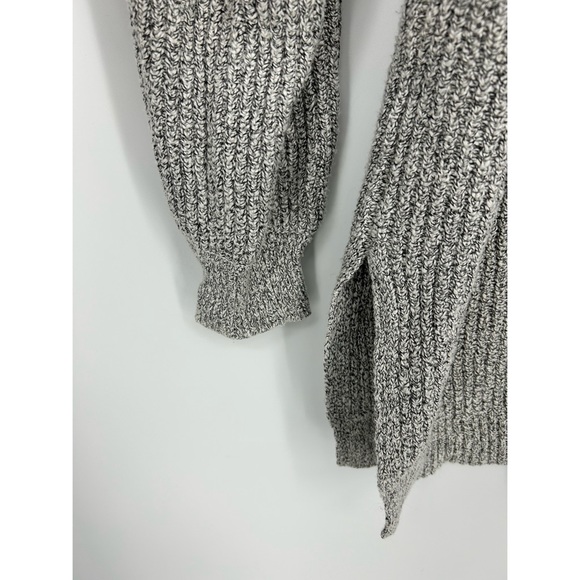 Roots Gray Marled Ribbed Knit Long Cotton Sweater - Picture 4 of 7